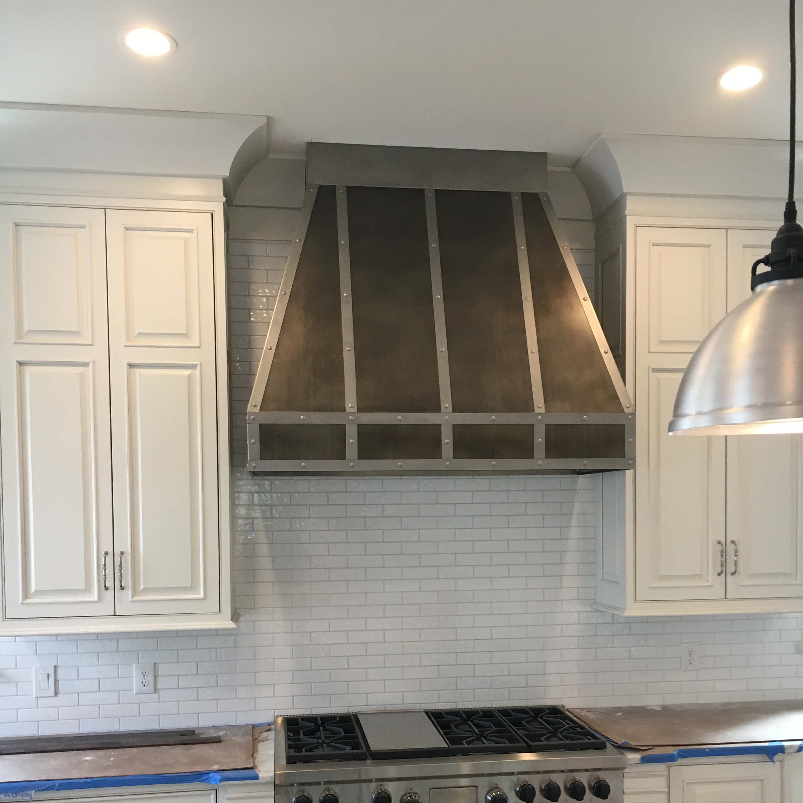 Custom Aged Steel and Stainless Range Hood