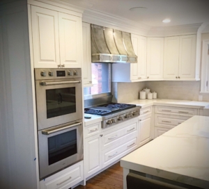 MetalCraft Custom Aluminum "X" Range Hood and Stainless Window Surround