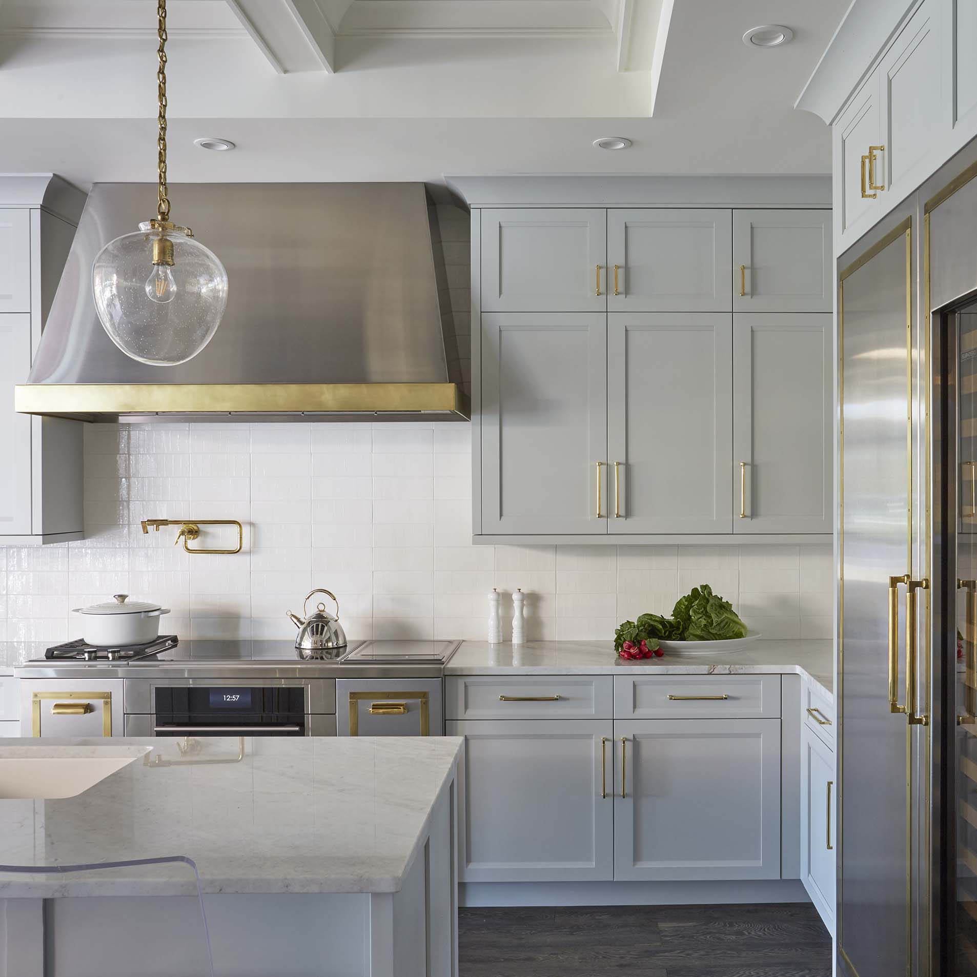 MetalCraft Custom Aged Brass on Stainless Steel Range Hood