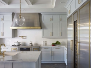 MetalCraft Custom Aged Brass on Stainless Steel Range Hood