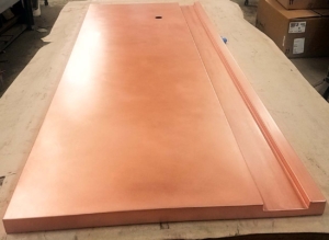 MetalCraft Custom Copper Bar Top with Drink Rail