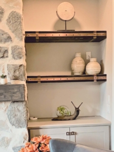 MetalCraft Aged Steel Shelves with Copper Strapping