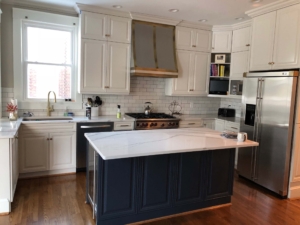 MetalCraft Custom Bruished Stainless Steel and Aged Brass Range Hood