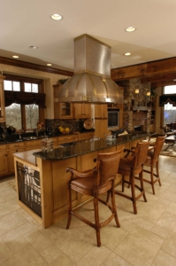 MetalCraft Custom Stainless Steel Range Hood with Aged Brass Trim