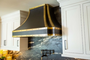 MetalCraft Custom Range Hood with Strap Accents