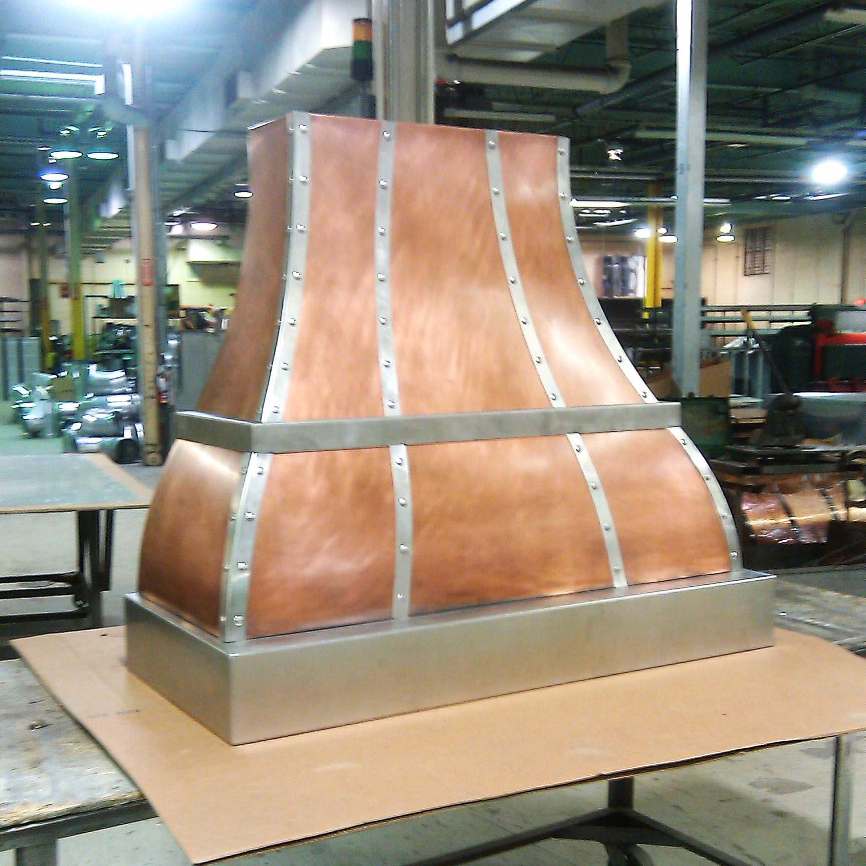 MetalCraft Custom Range Hood with Strapping Accents