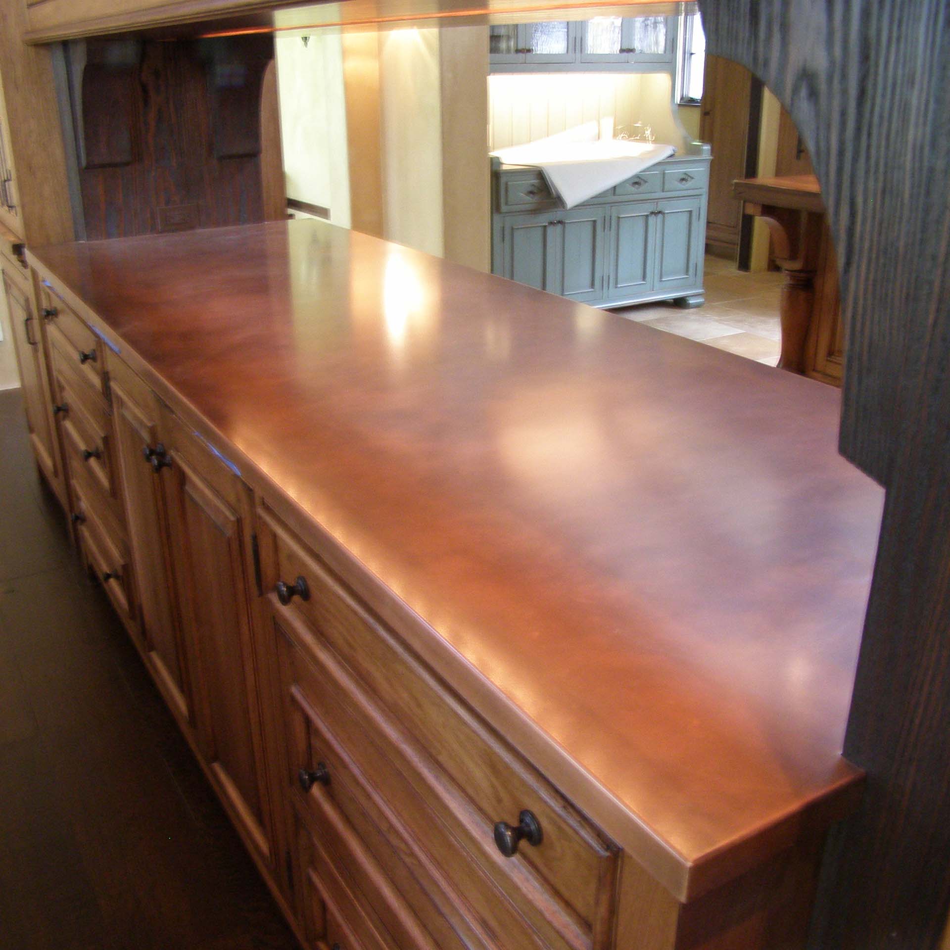 MetalCraft Custom Copper Pass-Through Countertop