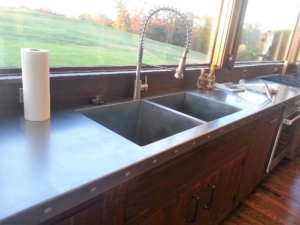 Custom Stainless Steel Countertop with Integrated Sink