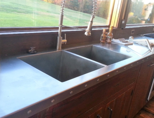 Custom Stainless Steel Countertop with Integrated Sink