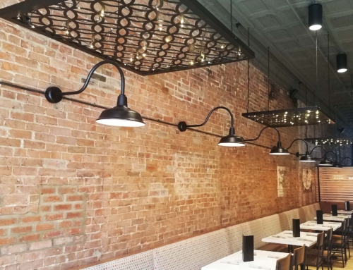 Custom Hanging Metal Panels Over Lights