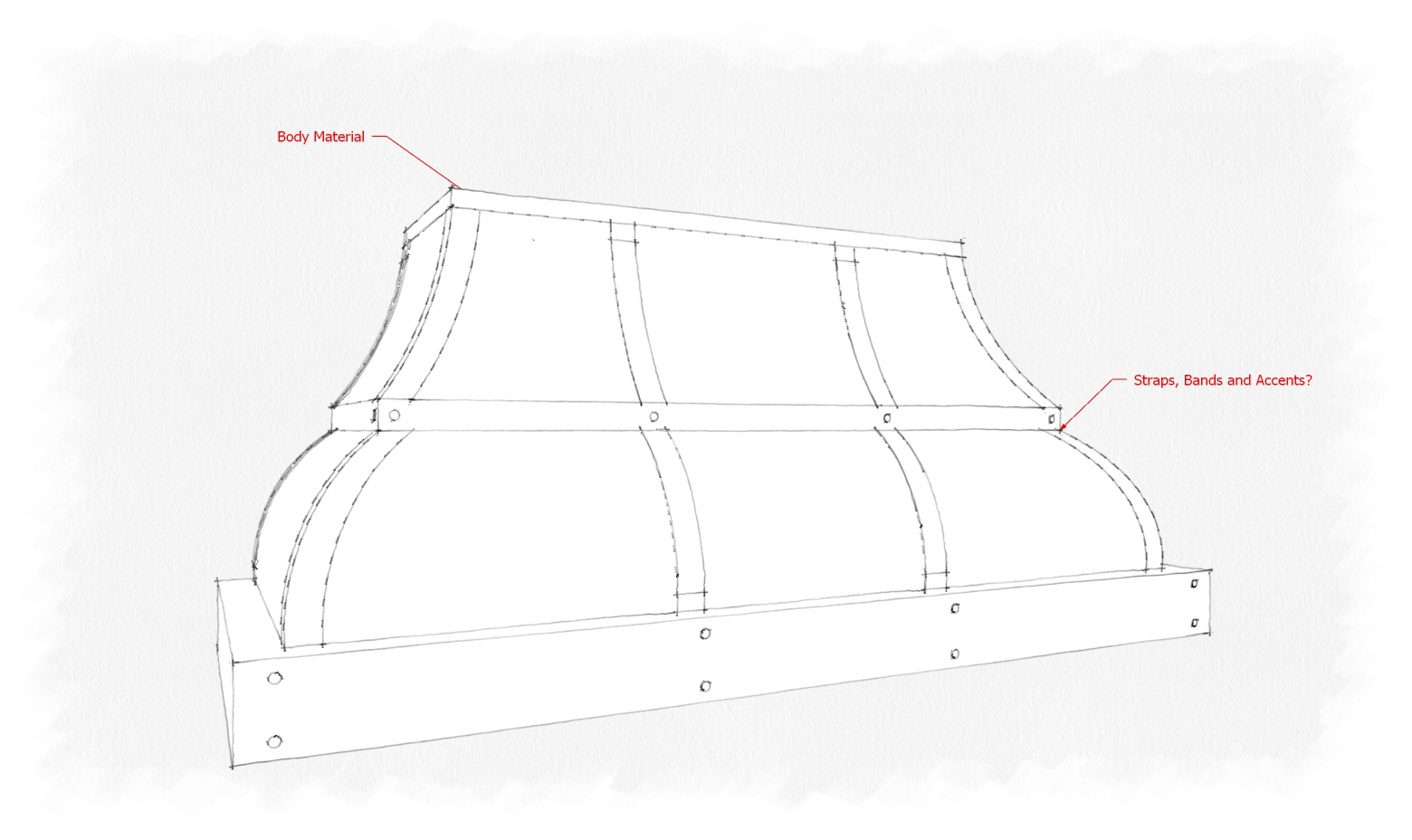 MetalCraft Range Hood Materials Sketch