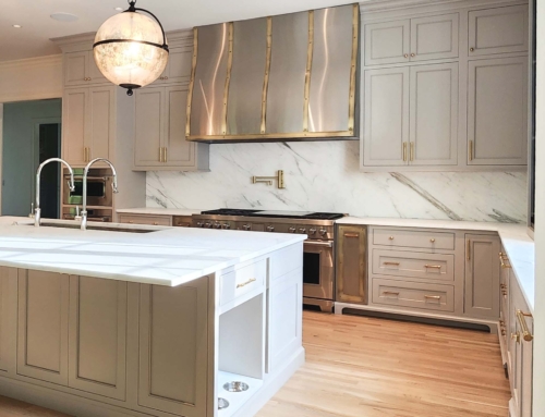 Custom Stainless Steel Range Hood with Brass Trim