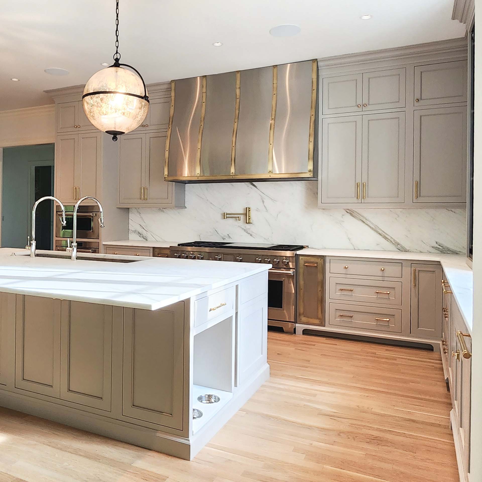 MetalCraft Custom Stainless Steel Range Hood with Brass Trim