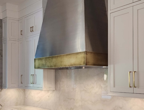 Custom Stainless Steel Range Hood with Brass Trim