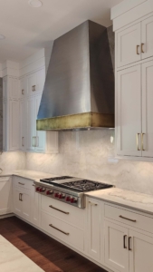 MetalCraft Custom Stainless Steel Range Hood with Brass Trim